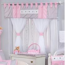 Cortina Para Quarto de Bebê Imperiale Rosa 07 peças - Coleção Conforto - Happy Baby