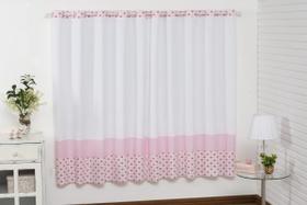 Cortina Para Quarto De Bebê Janela 2,00 X 1,70 Coroa Rosa - Lika Baby