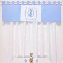 Cortina Para Quarto de Bebê Majestade Azul 03 Peças - Coleção Slim - Happy Baby