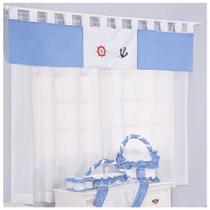 Cortina Para Quarto de Bebê Marujo Azul 03 peças - Coleção Encanto