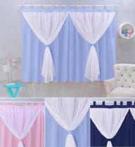 cortina para quarto de bebe menino e menina persiana franzida + voal maternidade - RG Shops