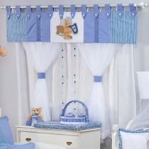 Cortina Para Quarto de Bebê Prince Azul 7 peças - Coleção Conforto