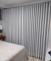 Cortina Para Quarto De Trilho Suiço De Voil Gaze De Linho Com Forro Blackout 8,00x2,80