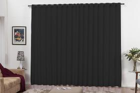 Cortina para Quarto e Sala 2,00x1,80 Com Ilhos Para Varão Preto