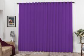 Cortina para Quarto e Sala 3,00x2,50 Com Ilhos Para Varão Roxo