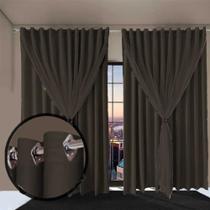 cortina para quarto e sala blecaute Ana 7,00 x 2,50 preto