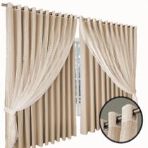 cortina para quarto e sala blecaute Jade 4,20 x 2,70 palha cortina para quarto e sala blecaute Jade 4,20 x 2,70 palha