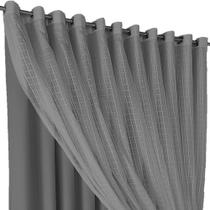 cortina para quarto e sala blecaute Roma 3,00 x 2,80 cinza