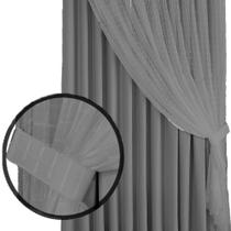 cortina para quarto e sala blecaute Roma 4,40 x 2,40 cinza