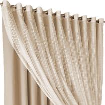 cortina para quarto e sala blecaute Roma 4,70 x 2,80 palha