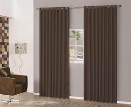 Cortina Para Quarto Em Tecido Semi Blackout Marrom 2,00X1,70