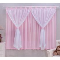 Cortina para Quarto Infantil 2 Mts Voil e Forro Algodão