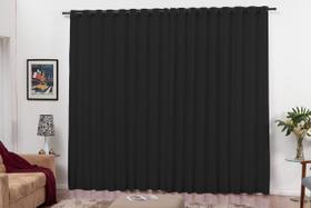 Cortina Para Quarto Modelo Roma Oxford 3M Preta Com Ilhos
