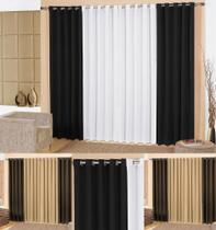 cortina para quarto sala 3m franzida micropercal 300cm x 250cm moderno elegante