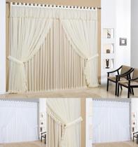 cortina para quarto voal com forro 2 metros com alças para deixar elegante lindo