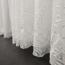 Cortina Para Quarto Voil Bordado Fino Com Forro Microfibra 4,00x2,20m