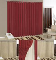 cortina para sala 200cm x 180cm de cetim amassado com forro micropercal 180fios