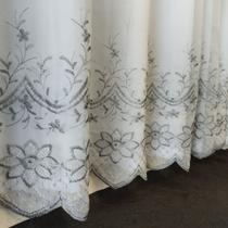 Cortina Para Sala De Voil Bordado Floral Flores Forrada 6,00x2,50 Luxo Cortina Para Sala De Voil Bordado Floral Flores Forrada 6,00x2,50 Luxo