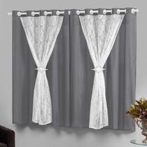 Cortina Para Sala e Quarto Pequena 2,80X1,70 Cinza Marrocos Cortina Para Sala e Quarto Pequena 2,80X1,70 Cinza Marrocos