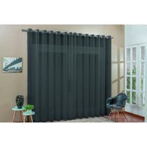 cortina para sala em tecido voal liso preto 4,00x2,80 - B.F CONFECÇÕES