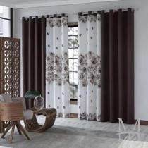 Cortina Para Sala Estampada 3,00x2,50m Horto Sultan Varão