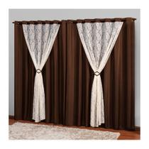 Cortina para Sala ou Quarto 3,00x2,50 Tecido Marrom Marrocos Cortina para Sala ou Quarto 3,00x2,50 Tecido Marrom Marrocos