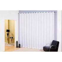 Cortina Para Sala ou Quarto 4,00m X 2,80m Em Tecido Microfibra Com Voil Branco Com Ilhós Cromado Para Varão Simples Cortina Para Sala ou Quarto 4,00m X 2,80m Em Tecido Microfibra Com Voil Branco Com Ilhós Cromado Para Varão Simples