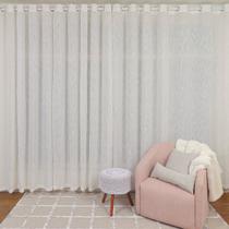 Cortina para Sala ou Quarto Florença Cru 4,00 x 2,50 para varão - Bene Tu