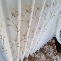 Cortina Para Sala Quarto Janela Porta Voil Bordado Com forro Microfibra 4,00x2,80 para varão