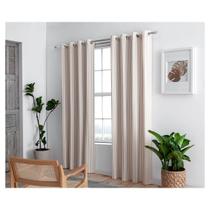 Cortina Para Sala Quarto Naturalle Basco 2,60 x 2,30 m Bege Com Ilhós