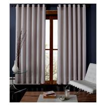 Cortina Para Sala Quarto Rústica Madras 2,60 x 2,30 m Bege Com Ilhós