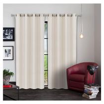 Cortina Para Sala Quarto Rústica Veneza 2,60 x 2,30 m Chino Com Ilhós - Becadecor