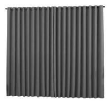 cortina para sala quarto tecido blackout cinza 4,00x2,50