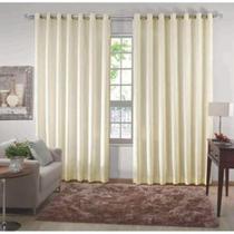 Cortina Para Sala Quarto Tecido Microfibra Palha 4,00X2,50