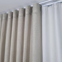Cortina Para Sala Trilho Suíço Duplo Linho+blackout 8,00x2,80 Luxo Cortina Para Sala Trilho Suíço Duplo Linho+blackout 8,00x2,80 Luxo