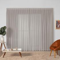 Cortina para Trilho Comum 4,00 x 2,60m Évora Gaze de Linho - Prata