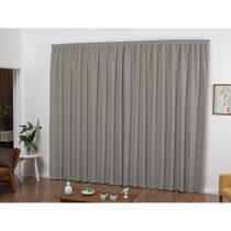 Cortina para trilho Tradicional 4,00 x 2,60m Nantes Tecido Blackout - Chumbo