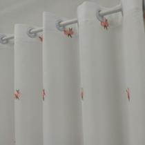 Cortina Para Varão Alto Padrão Voal Bordada Com Forro Microfibra 3,00x1,50