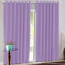 Cortina para Varão Bella Janela 300x250 cm Tecido Corta Luz Lilás