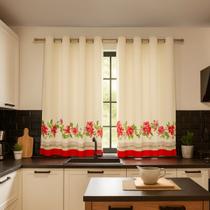 Cortina para Varão de 2 Metros Estampada Cozinha Oferta Mimo