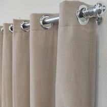 Cortina Para Varão De Voal Gaze Linho Com Forro Blecaute 100% Corta Luz Em Tecido 4,00x2,60