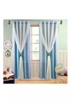 Cortina para Varão Infantil Belchior 200x180 cm Kids Voil Azul Cortina para Varão Infantil Belchior 200x180 cm Kids Voil Azul