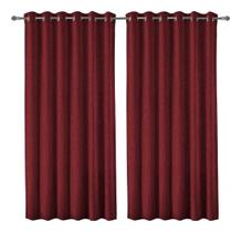 Cortina Para Varão Jacquard 200 X 170 Cm Vermelha