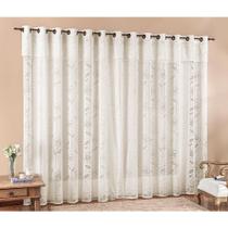 Cortina para Varão Luna 4,00 x 2,50 Metros Alt Renda Trabalhada - Palha