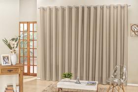 Cortina para varão simples tecido semi-blackout 4,00 x 2,50 madrid - bege - Rose Jordão cortinas