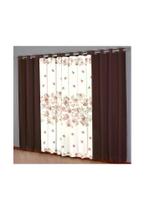 Cortina para Varão Sultan 300x250 cm Realce Top Horto Marrom