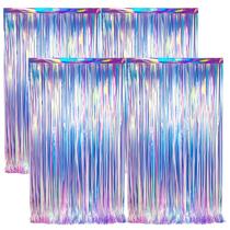 Cortina Party Streamers Tinsel Foil Fringe, pacote com 4 unidades BTSD-Home
