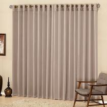 Cortina Parys 2 Metros Semi Blackout Sala Quarto para Varão - Avelã - 100% Poliéster