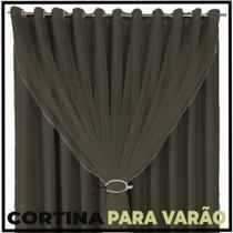 cortina pé direito 5,00 x 3,50 blackout Fiori voal bege