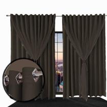 cortina pé direito blackout Ana 5,50 x 3,50 janela marrom - Bravin Cortinas